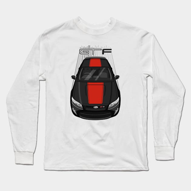 Ford Falcon GT-F 351 - Black - Orange Stripe Long Sleeve T-Shirt by V8social